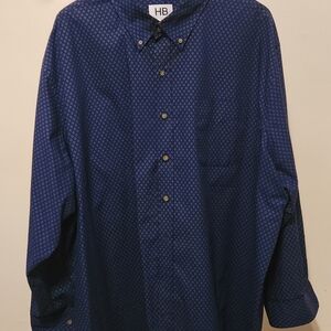 Harbor Bay Blue Casual Button Down Shirt with Classic Collar